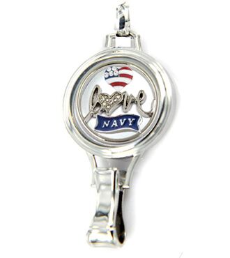 Navy Locket Badge Holder